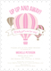 Pink Hot Air Balloon Shower Invitations Image 4 of 6